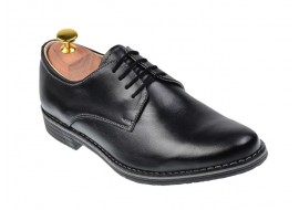 OFERTA MARIMEA  43 - Pantofi barbati, model casual-elegant, din piele naturala, negru box -  L859N